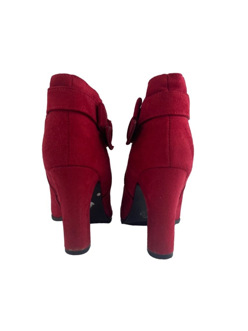 Impo Odessa Suede Ankle Booties Heels Size 6M Bow Detail Side Zipper - Picture 5 of 8